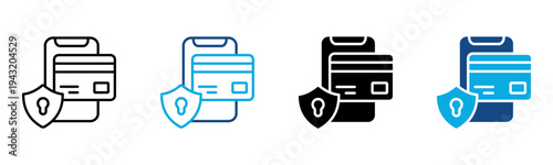 Card Icon Multiple Style Vector Illustration