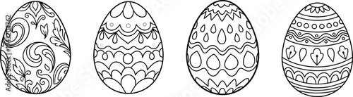 Easter day vector easter eggs silhouette isolated on transparent background
