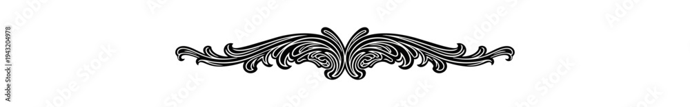Obraz premium Abstract floral motif ornament design element isolated on black background