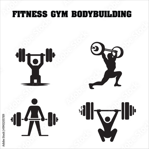 fitness gym bodybuilding logo design template 
