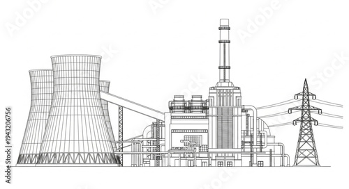 Futuristic City Skyline Architecture Illustration.