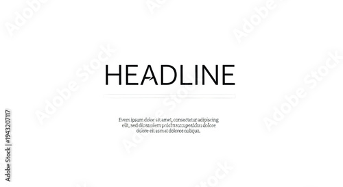 Clean white background with bold black text headline and placeholder copy