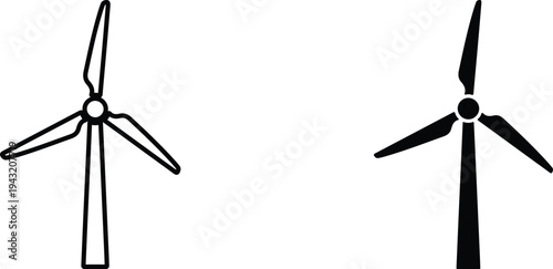 Wind turbines renewable energy clean power isolated white background