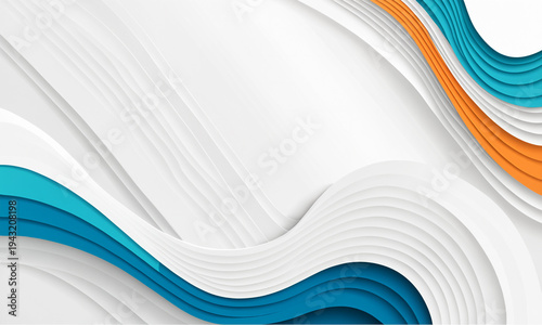 flowing blue and orange wav...