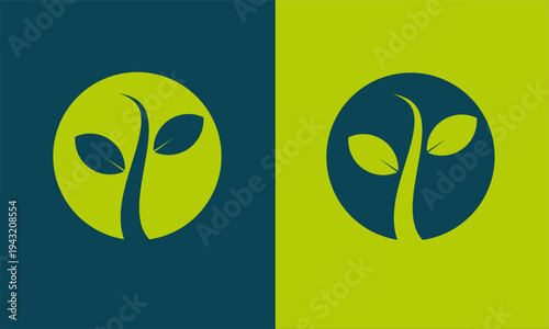 Green Nature Leaf Logo Eco Organic Natural Brand Identity Vector