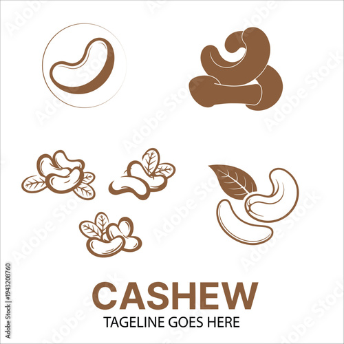cashew logo design template vector art