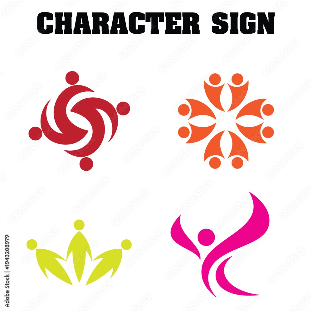 Fototapeta premium character sign logo design template 