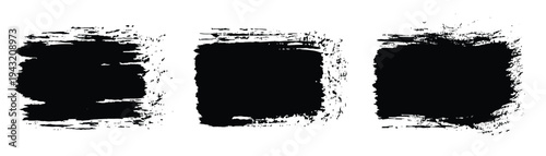 Brush strokes vector. Set of rectrangle shape brush strokes. Set of paint brush stroke and abstract grunge banner for graphic background decoration