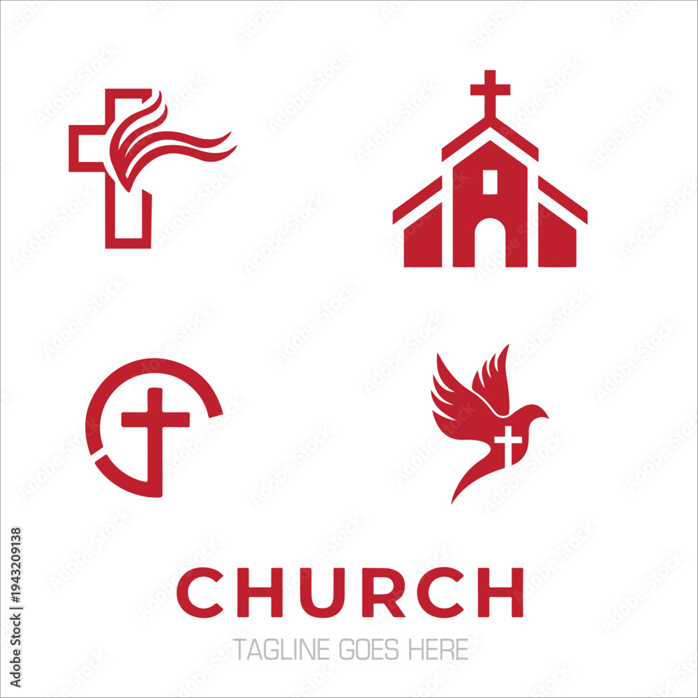 Obraz premium Church logo design set collection art