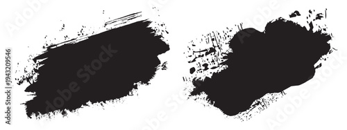 Brush strokes vector. Set of rectrangle shape brush strokes. Set of paint brush stroke and abstract grunge banner for graphic background decoration