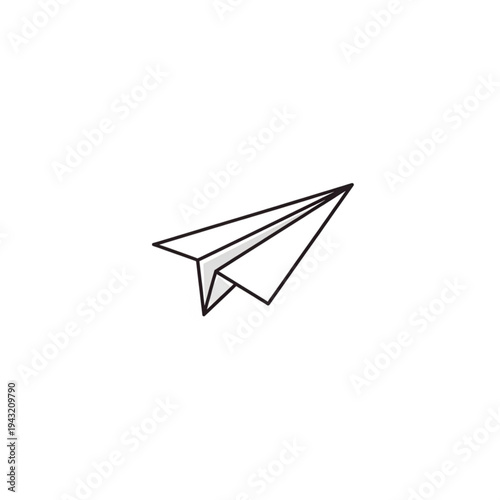 Black and White Paper Plane Illustration.
