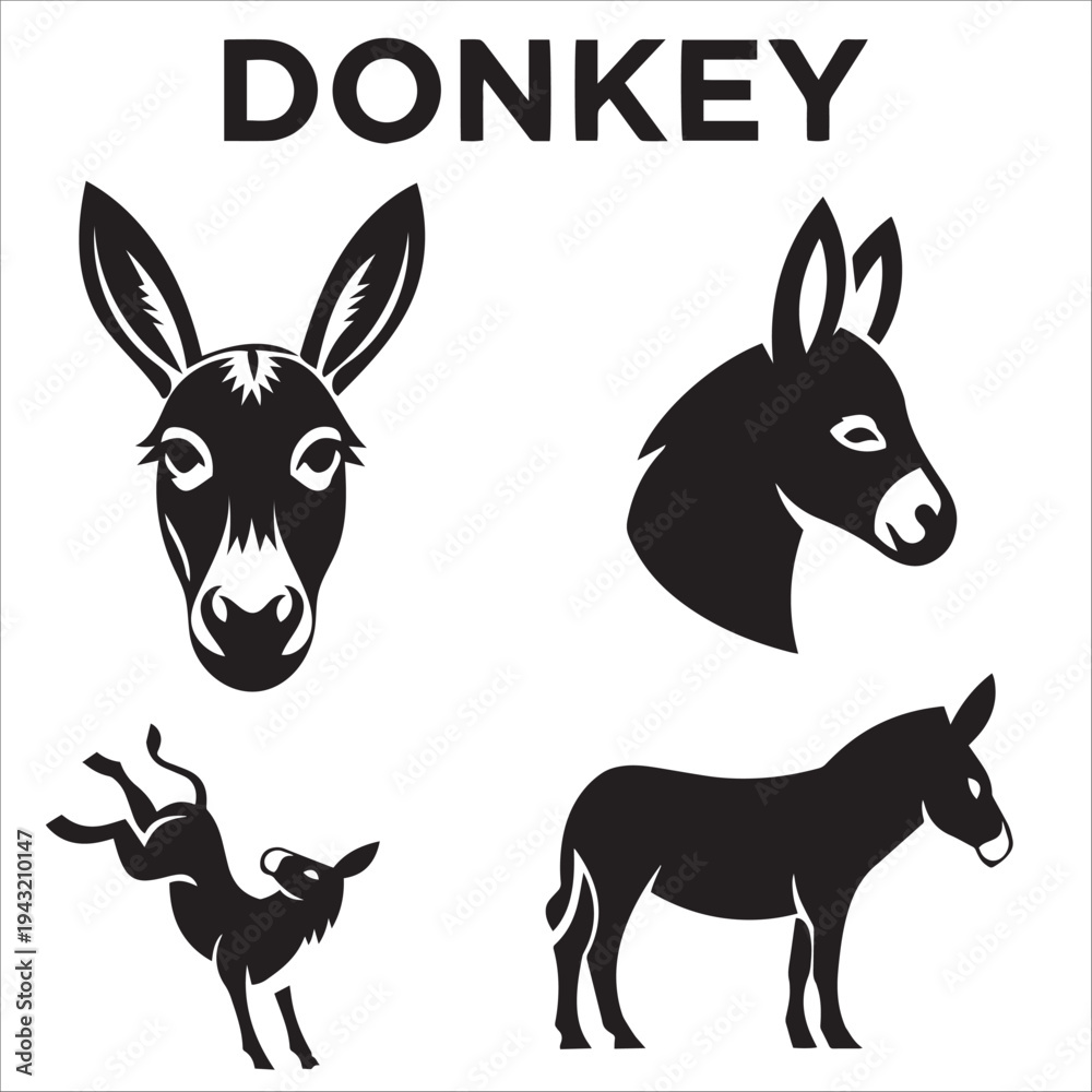 Fototapeta premium donkey logo design template vector