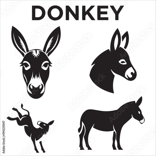 donkey logo design template vector