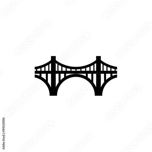 Black Silhouette of a Bridge Structure.
