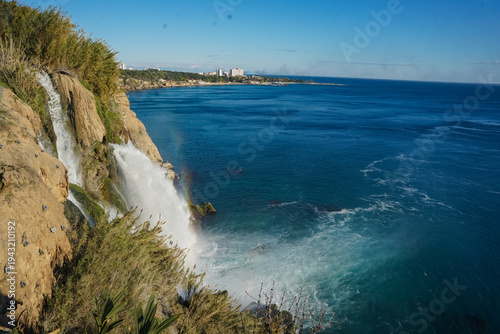 Принти на полотні A beautiful waterfall in the marmara in Antalya, Turkey.