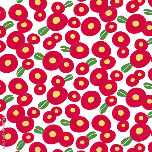 花の背景　デイジー　赤　ベクター素材