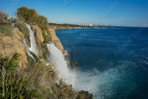 Принти на полотні A beautiful waterfall in the marmara in Antalya, Turkey.