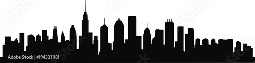 Skyline, silhouette, city, urban, landmark, vector, skyscraper, architecture, building, panorama, black, horizontal, travel, tourism, icon, downtown, metropolis, metropolis, outline, cityscape.