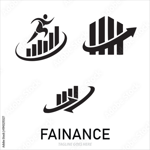 finance logo design template vector