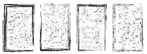 Set of the vector grunge textures isolated on white background. grunge frame

