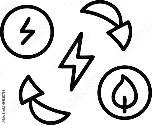 Sustainable Renewable Energy Cycle Icon