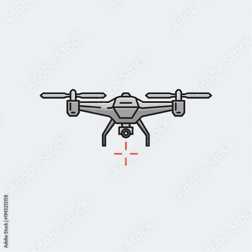 Drone with Camera and Targeting Crosshairs.