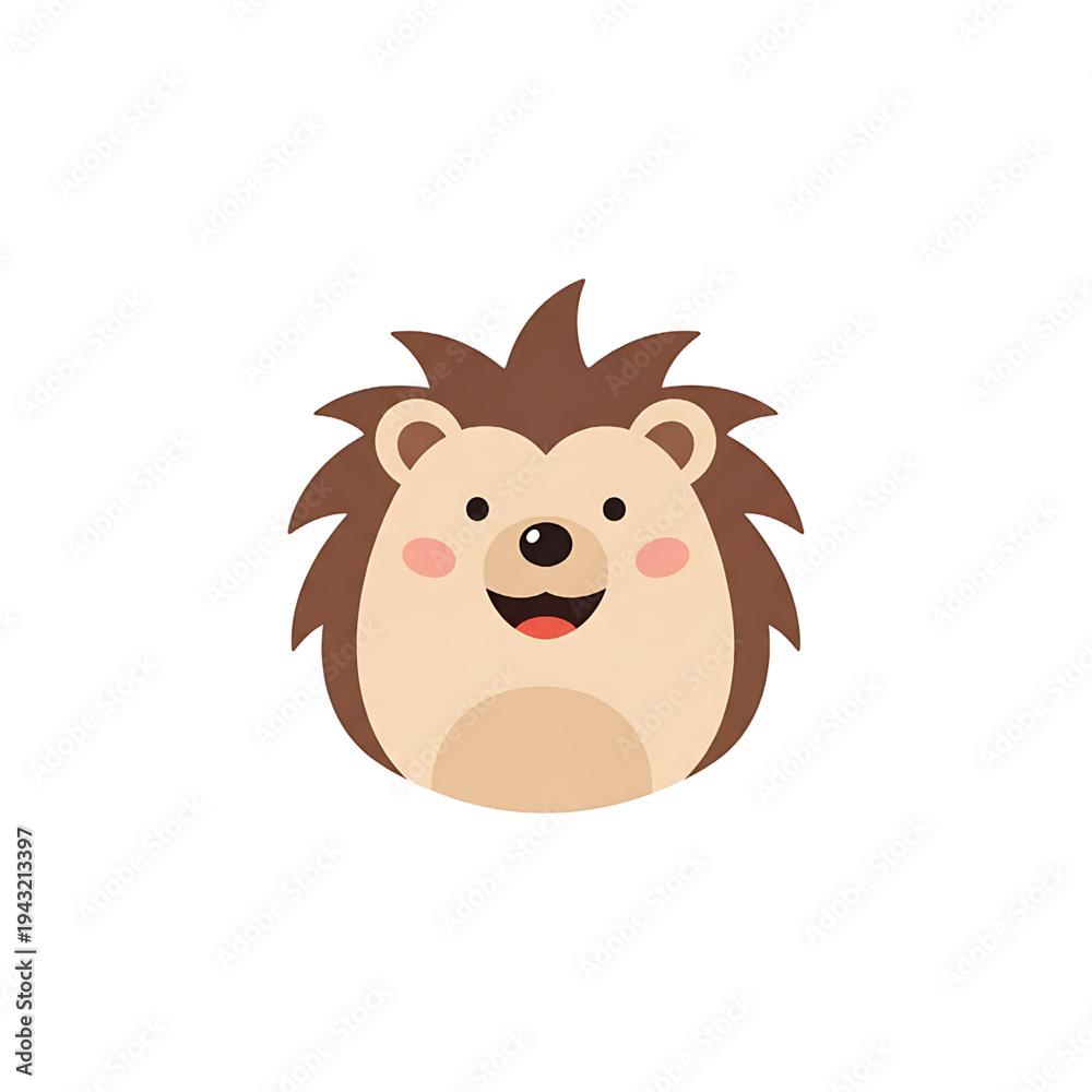 Fototapeta premium Cartoon Hedgehog Character with Happy Expression.