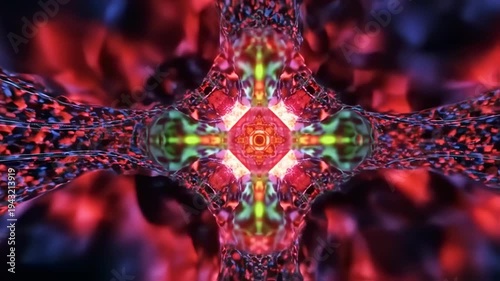 Abstract Psychedelic Tunnel of Light and Color.