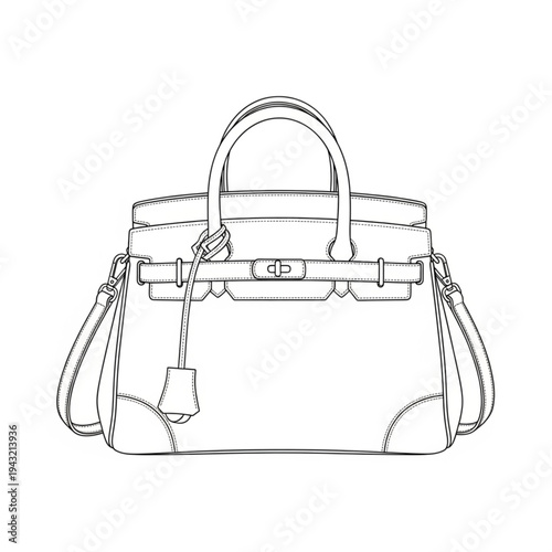 Luxury Handbag Fashionable Design Illustration.