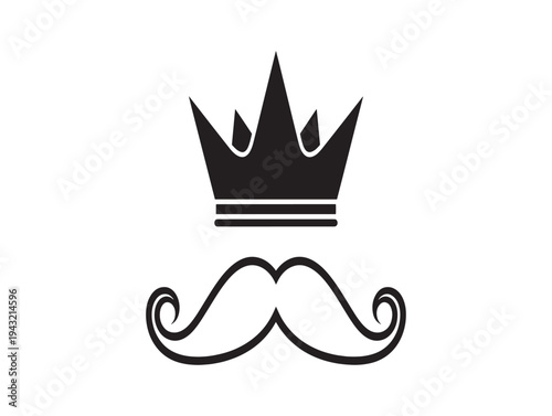 A regal crown sitting atop a majestic handlebar mustache
