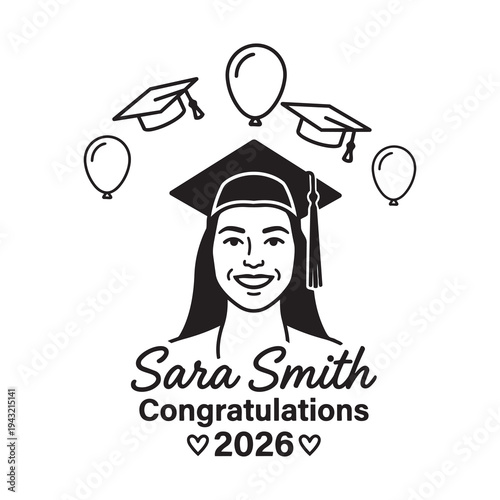 Graduation Typography – Sara Smith Congratulations 2026