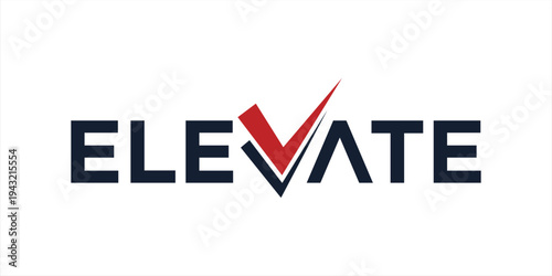 text logo elevate financial technology logo check design vector