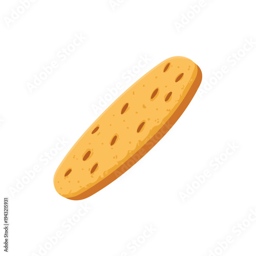 Simple flat 2D vector graphic of Biscotti, modern icon look, displayed on a pure white background.