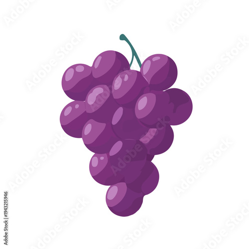 Simple flat 2D vector graphic of Grapes, modern icon look, displayed on a pure white background.