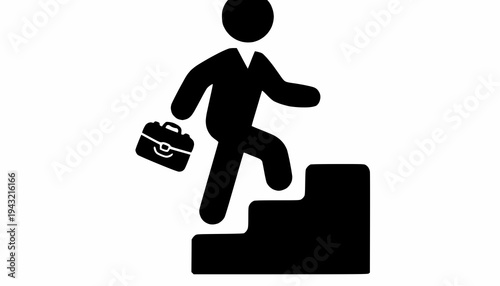 Business success stairs black icon, vector graphics stock illustration