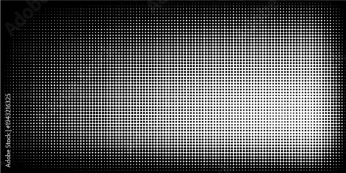 Grunge halftone gradient background. Faded grit noise texture. White and black sand wallpaper. Retro pixelated backdrop. Anime or manga style comic overlay.