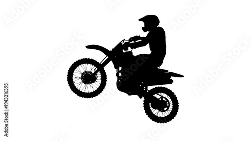 Motocross Dirt Bike Wheelie Silhouette Action Pose