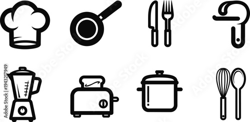 Kitchen icon bundle for cooking and restaurant use