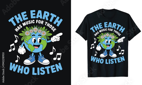 The Earth Has Music For Those Who Listen Minimalist Typography T-Shirt