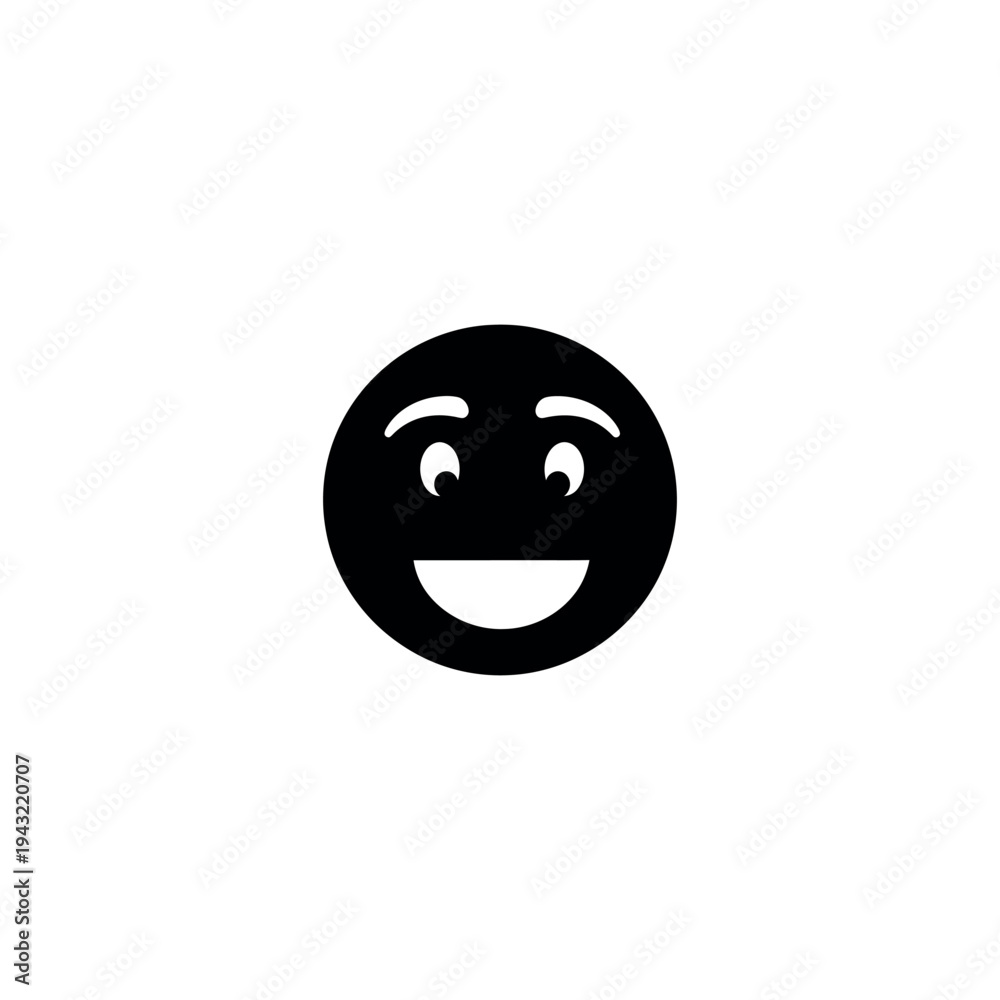 Fototapeta premium Smiling Face Emoji with Raised Eyebrows.