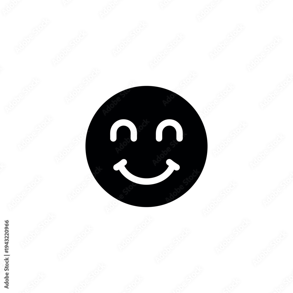 Fototapeta premium Simple Black Smiley Face Icon Design.