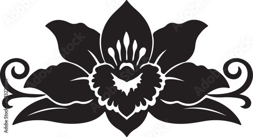 Tiger Orchid Flower Icon – Vector Illustration