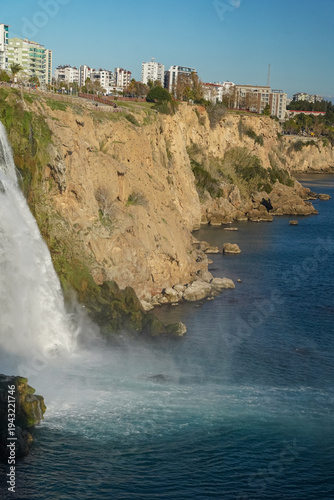 Very beautiful Düden Waterfall in Antalya, Turkey, December 2025