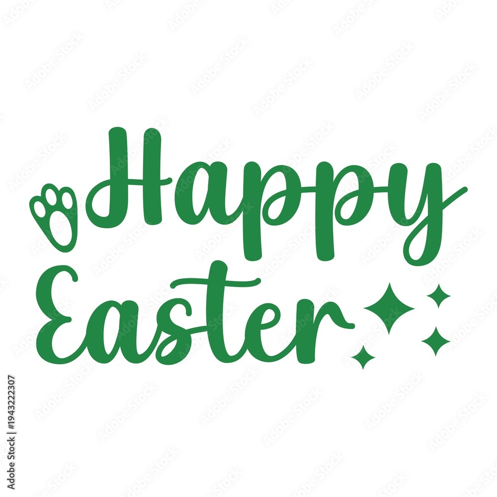 Fototapeta premium Happy Easter typography clip art design on plain white transparent isolated background for card, shirt, hoodie, sweatshirt, apparel, tag, mug, icon, poster or badge
