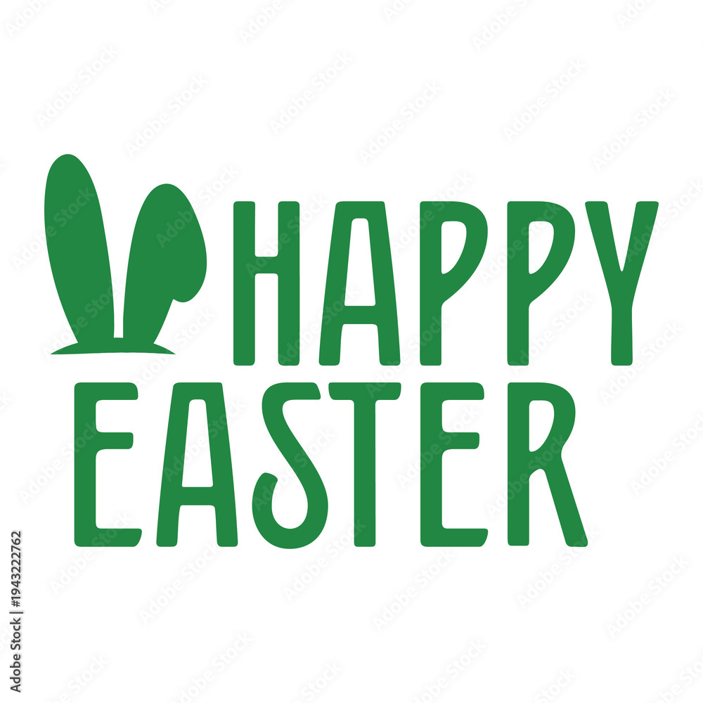 Fototapeta premium Happy Easter typography clip art design on plain white transparent isolated background for card, shirt, hoodie, sweatshirt, apparel, tag, mug, icon, poster or badge