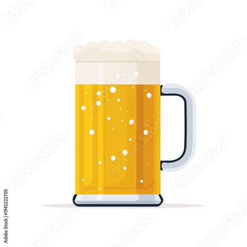 Simple flat 2D vector graphic of Beer, modern icon look, displayed on a pure white background.
