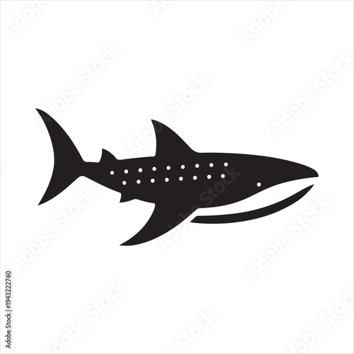  Whale shark abstract silhouette clip art logo design concept illustration idea