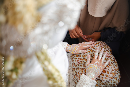 Bride Preparing Traditional Henna Wedding Ritual