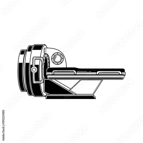 Iron Lung Machine Vector Black and White Medical Device Illustration