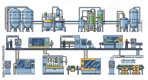 Industrial Manufacturing Process Diagram.